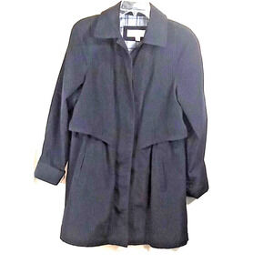 Liz Claiborne Women Trench Coat Size Small All Weather Mid Length Removable Hood